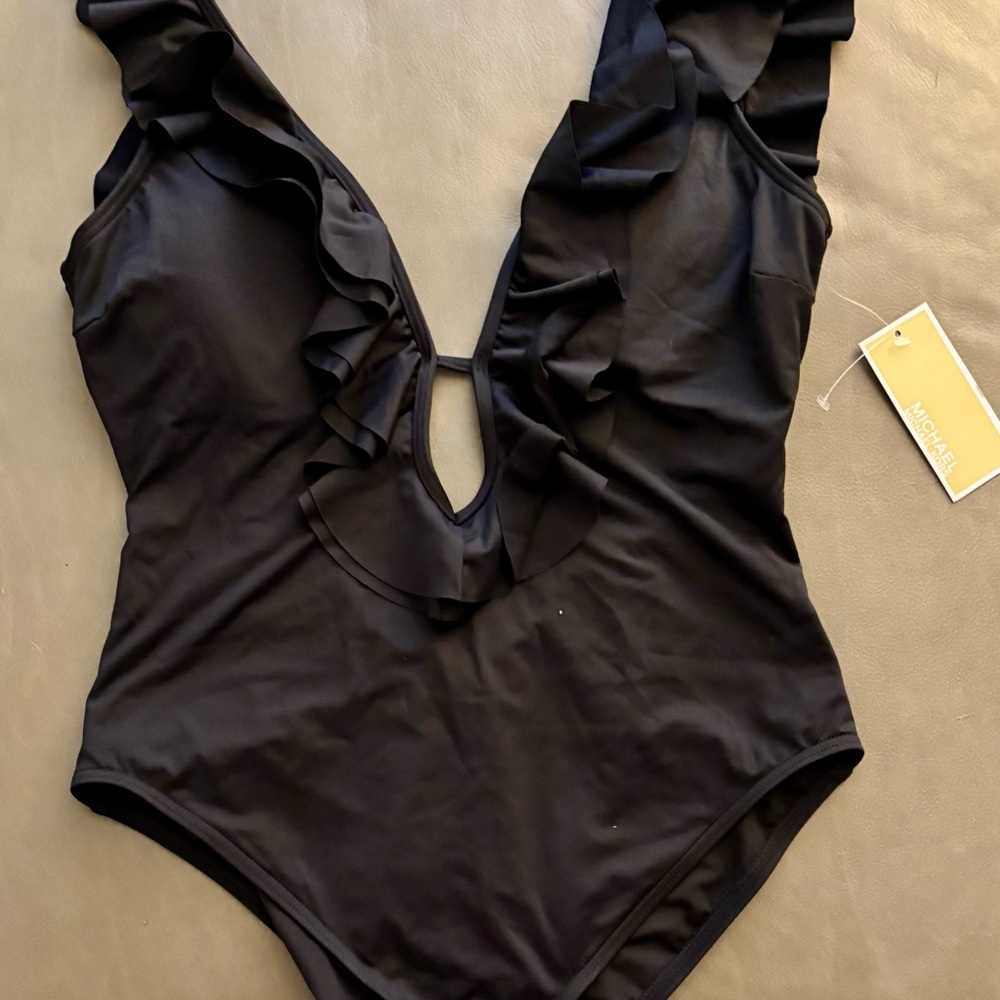 🔥 Michael Kors Black One-Piece Swimsuit - Size 12 🔥
